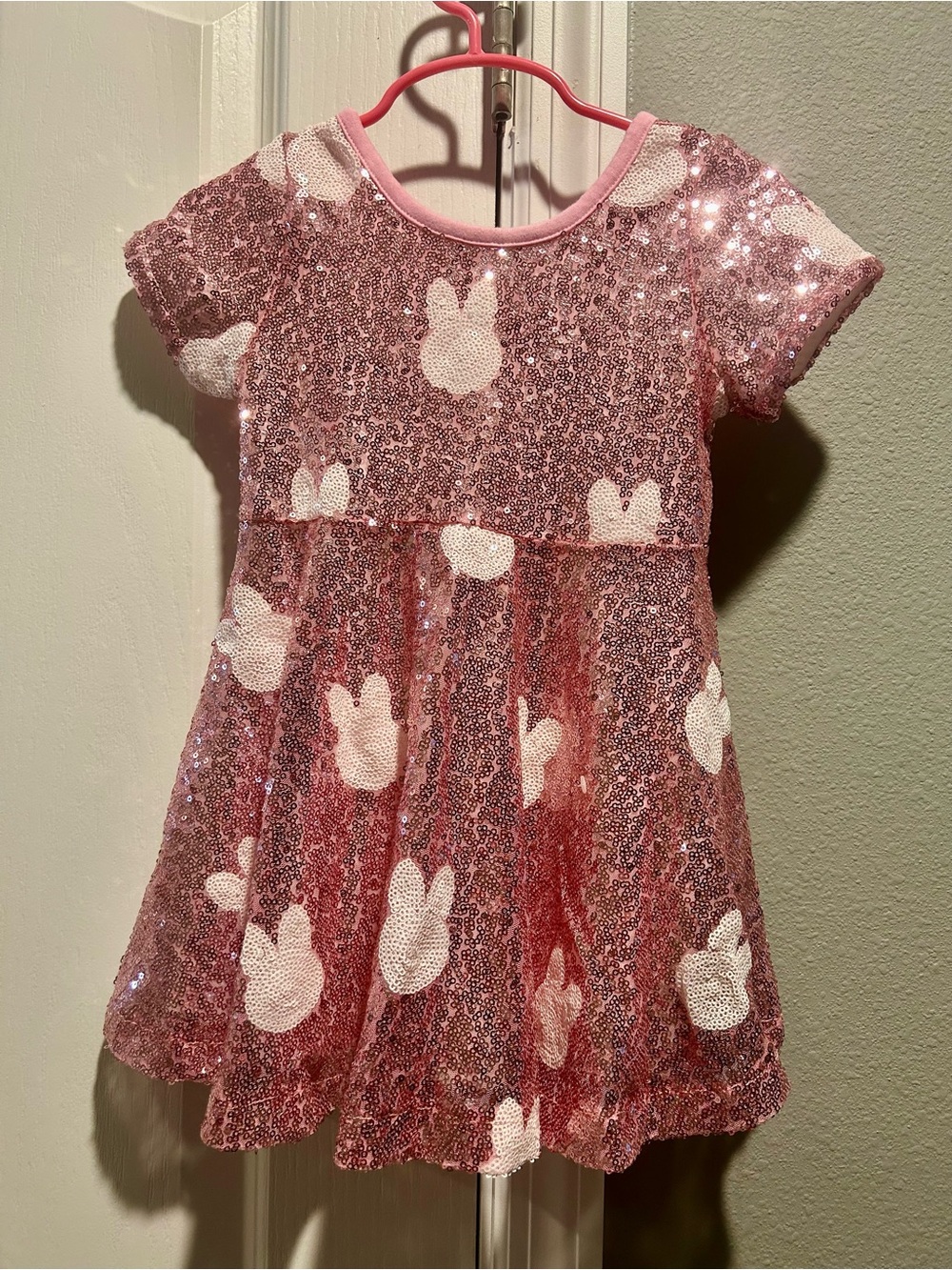 Pink Sequin Bunny Dress for XS Girl